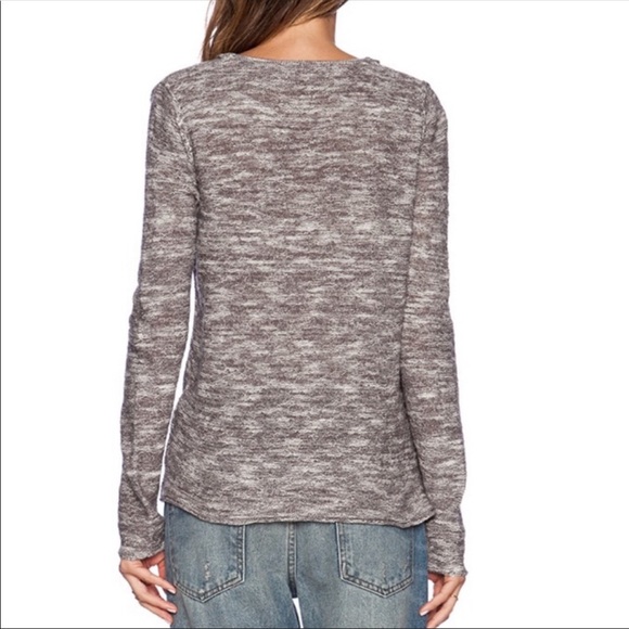 Free People Gotham Faux Wrap Surplice Gray Sweater - Picture 3 of 11